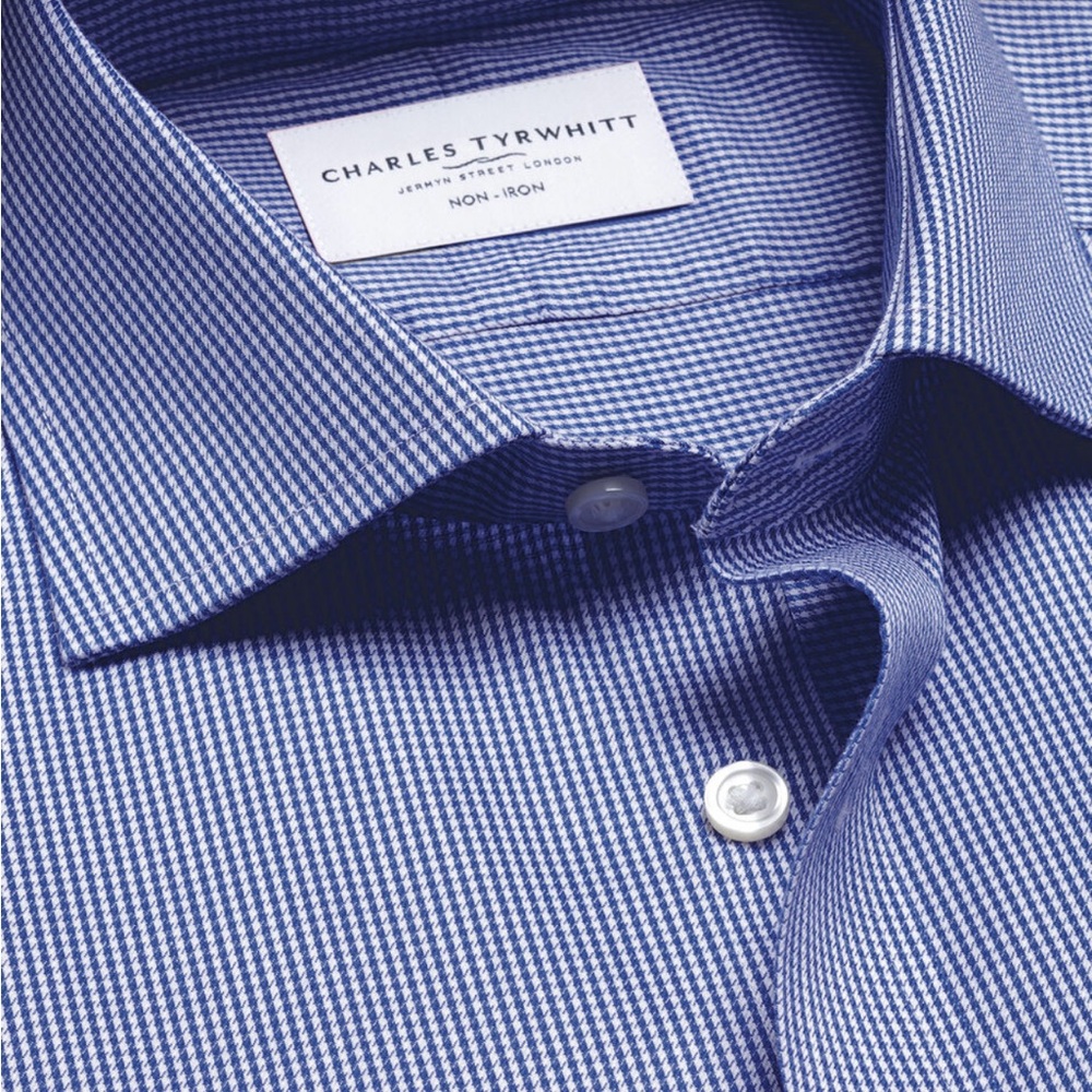 Charles Tyrwhitt Non-Iron Puppytooth Shirt - 41/89cm